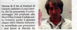 Articolo di giornale sulla mia esperienza a Cannes 2013